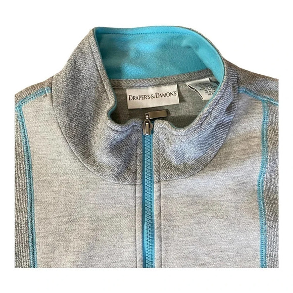 Drapers and Damons Womens Zip Up Sweater Size Large Gray Long Sleeve Casual - Picture 8 of 12